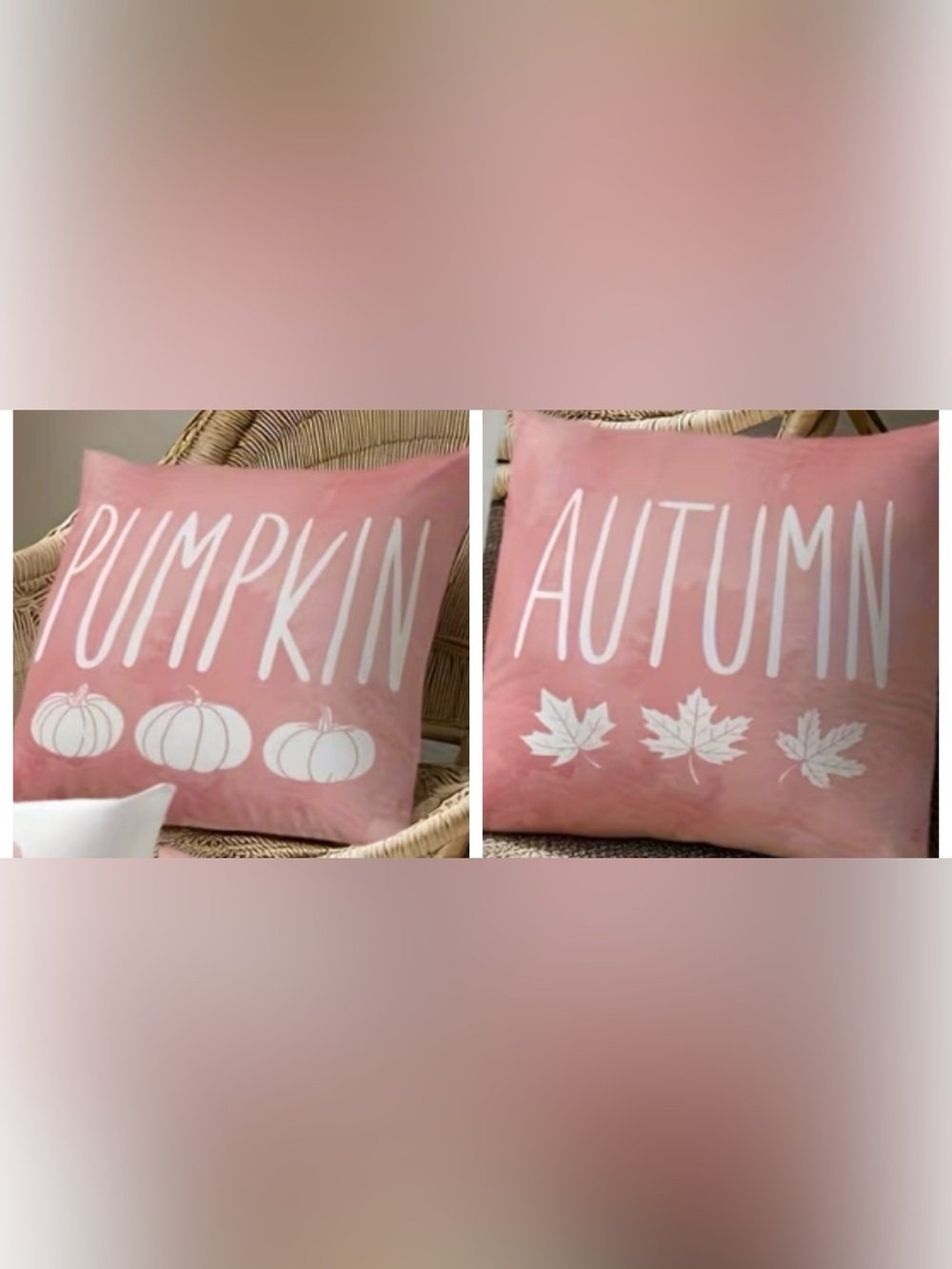 Set/2 18" Vibrant pink Pumpkin Throw Pillow Covers New